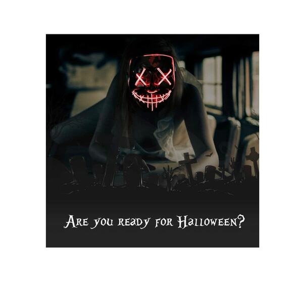 Halloween LED Light up Mask for Festival Cosplay Halloween Costume Parties - Picture 3 of 4